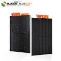 Bluesun Eu Stock Topcon All Black 450W Solar Panel For Home Commercial Use