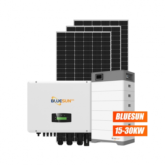 20KW 30KW Hybrid Solar System Off Grid On Grid Mode Solar Panel System-Bluesun