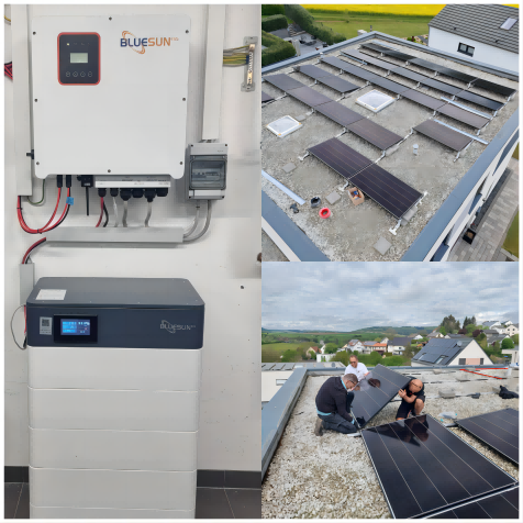 Bluesun 12kw hybrid solar system in Germany